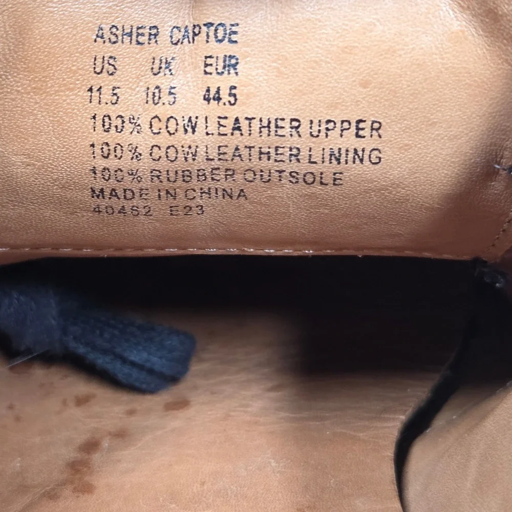 Polo Ralph Lauren Asher Captoe Dress Shoes Mens 11.5 Black Leather Lace Up